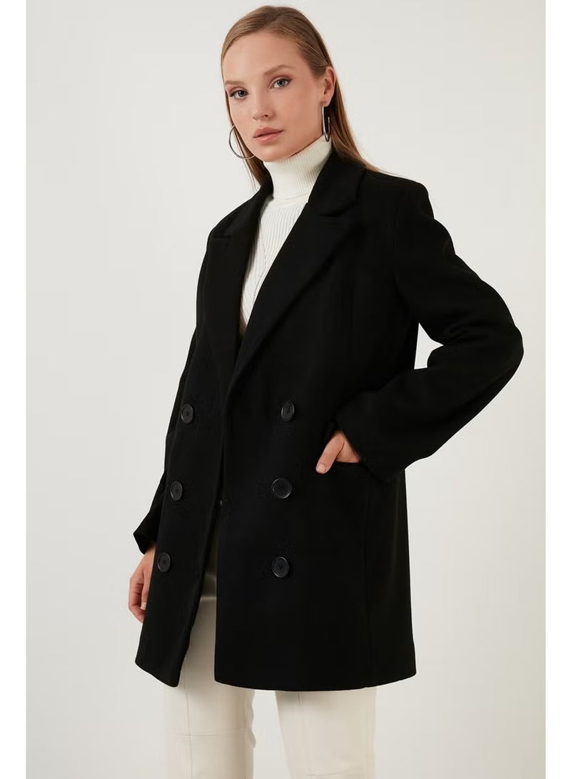 Lela Oversize Double Buttoned Long Coat with Pockets Women's Coat 6230058 - Image 3
